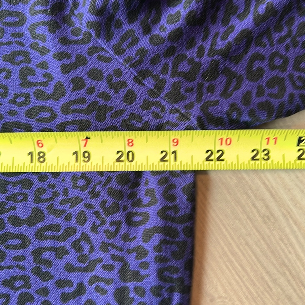 Mario Serrani Italy Animal Print Purple Black Tunic Top XL Lightweight Career - Picture 9 of 15